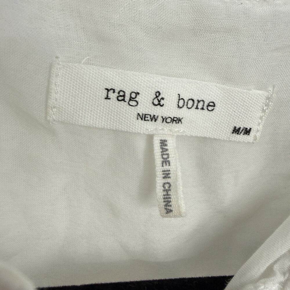 rag & bone Shirt Medium White Sheer Voile Button Up Boxy Long Sleeve Minimalist - Picture 11 of 12